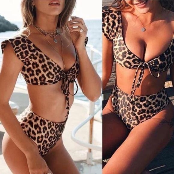 Leopard Print Bikini Cheeky Animal Two Piece 556 - Picture 1 of 9